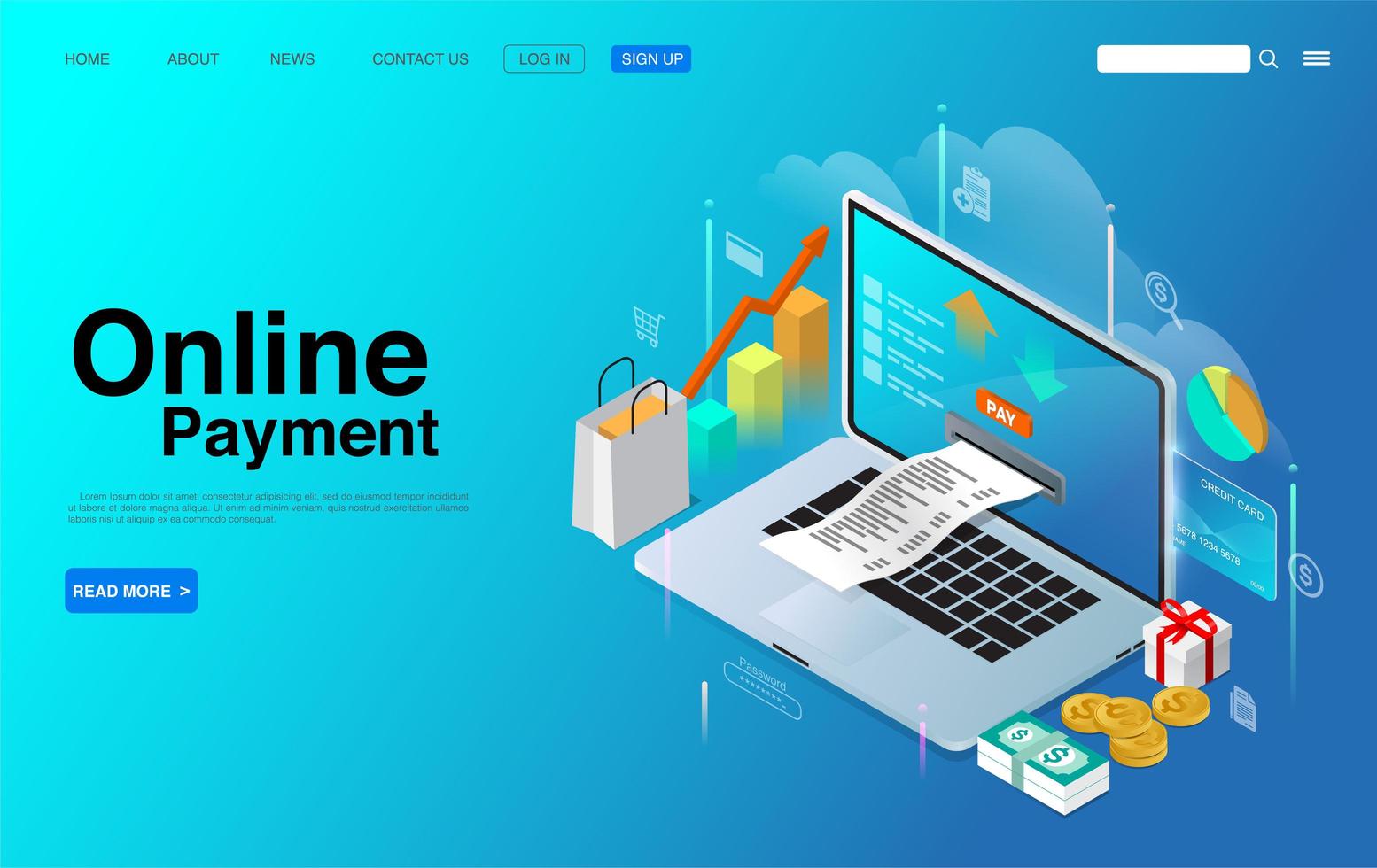 Online Payment Digital Internet Technology vector