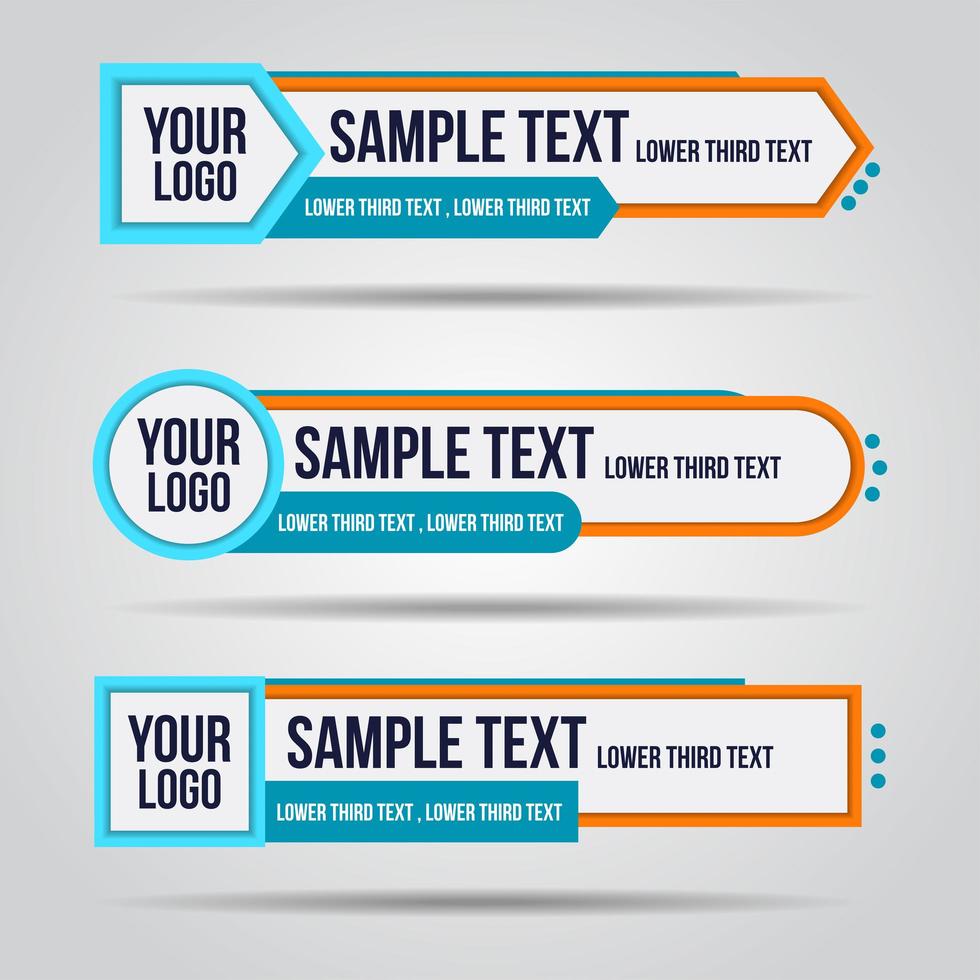 Lower third colorful tv design template vector