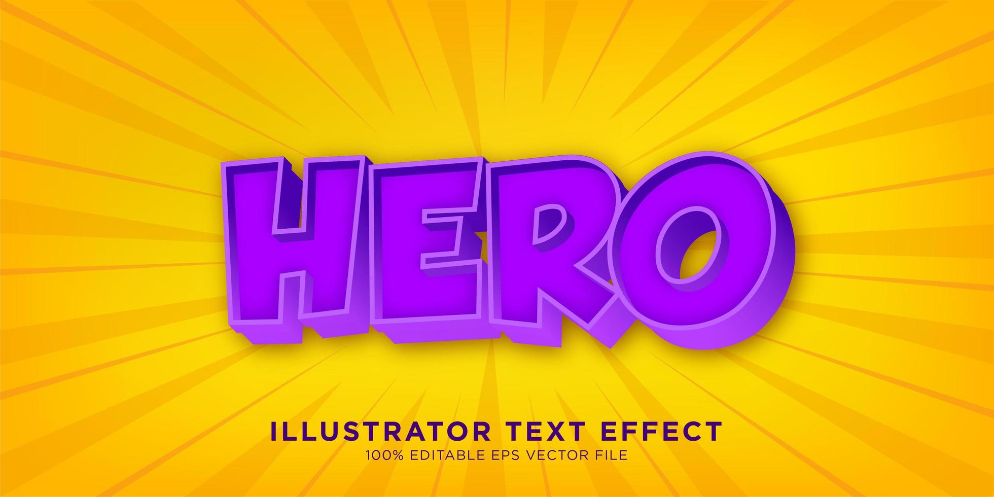 Purple Hero Text Effect Design vector