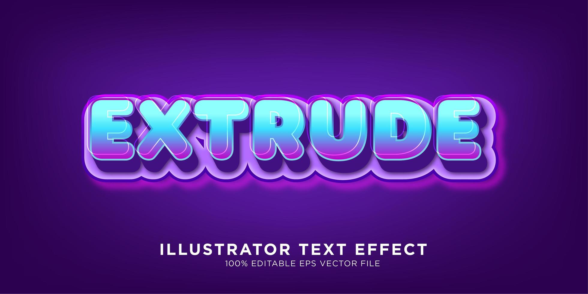 Extrude Text Effect Design  vector