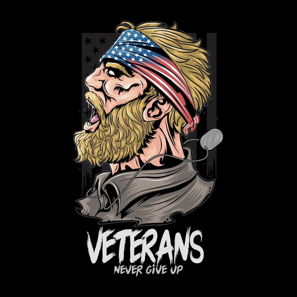 USA army veteran man  vector