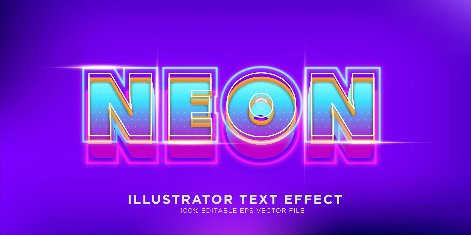 diseño de efecto de texto retro neón vector