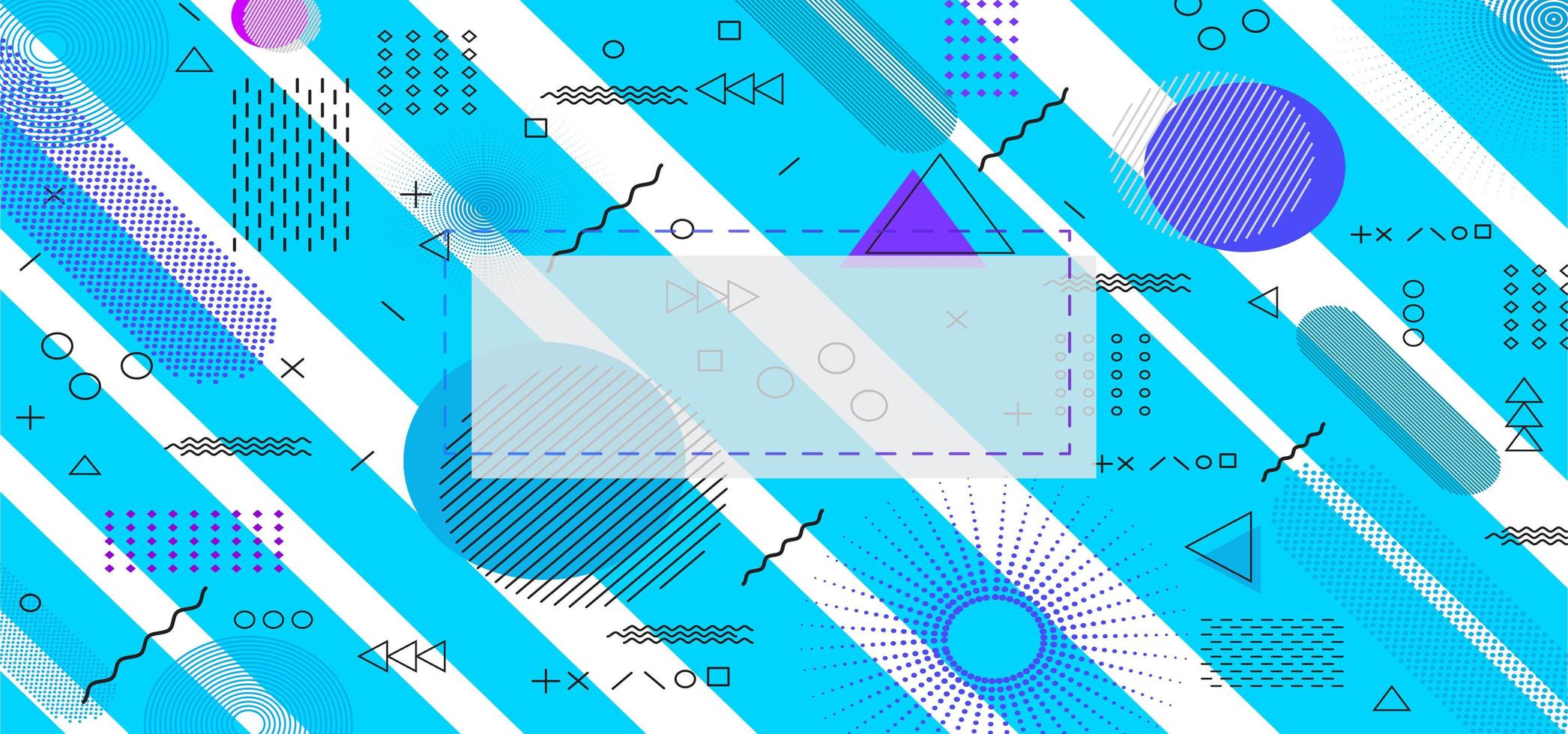 Retro Memphis Color Banner vector