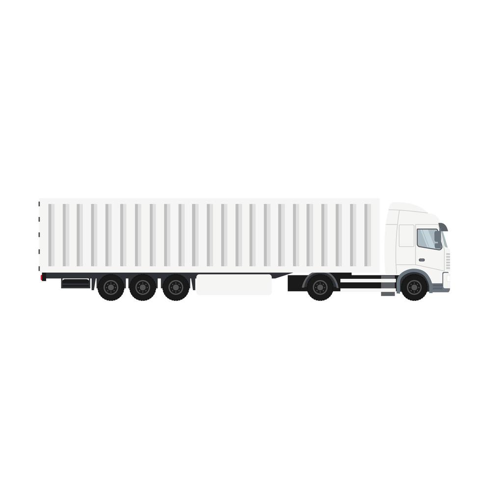 Container Trailer Truck with Cold Storage for Export Heavy vector