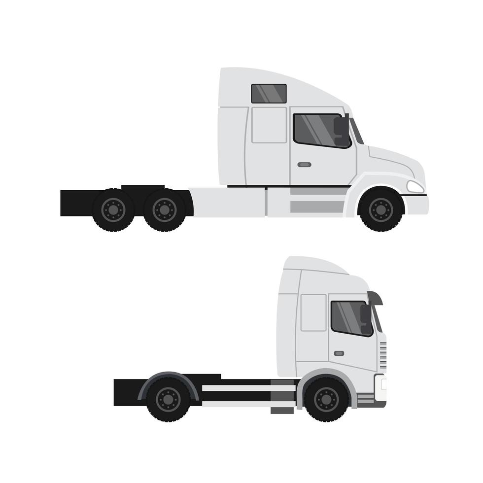 Cargo Truck Heavy Haul Trailer vector