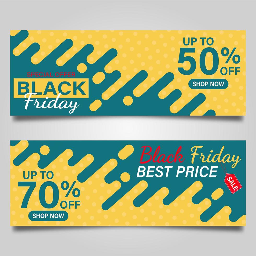 conjunto de banner de venta de viernes negro vector