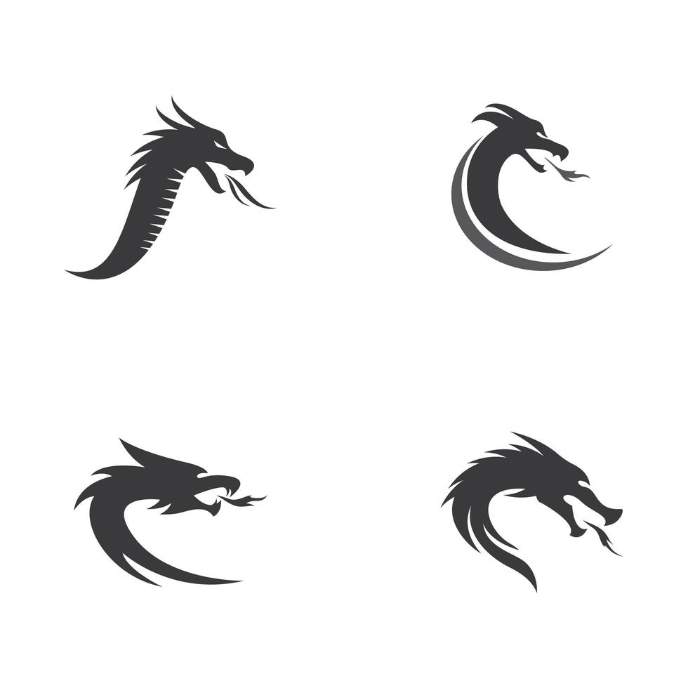 Dragon head set vector