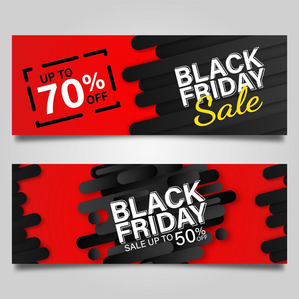 Black Friday banner design template set  vector