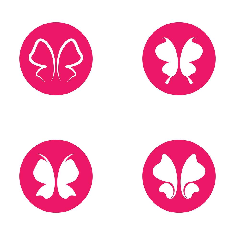 Beauty butterfly set vector
