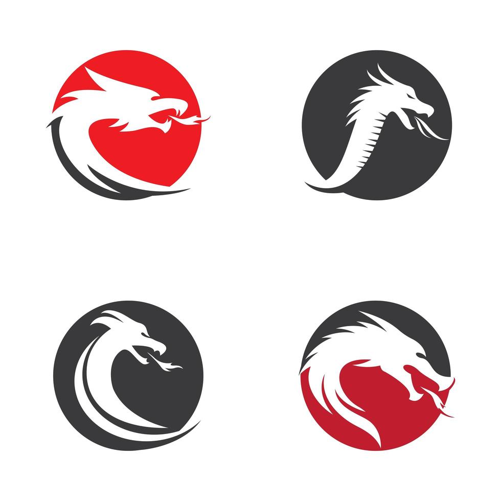 Dragon head set vector