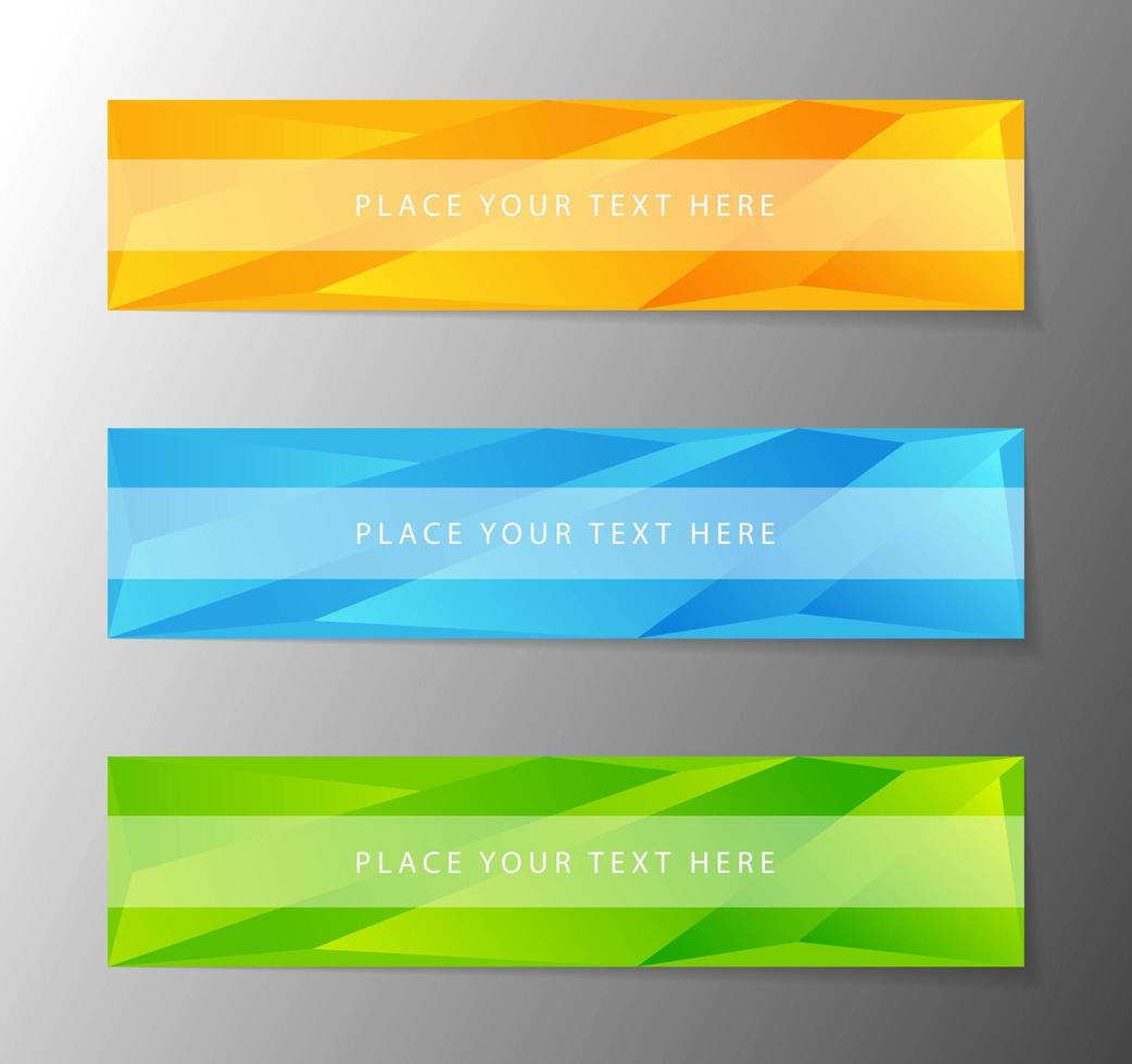 Abstract geometric banner design set vector