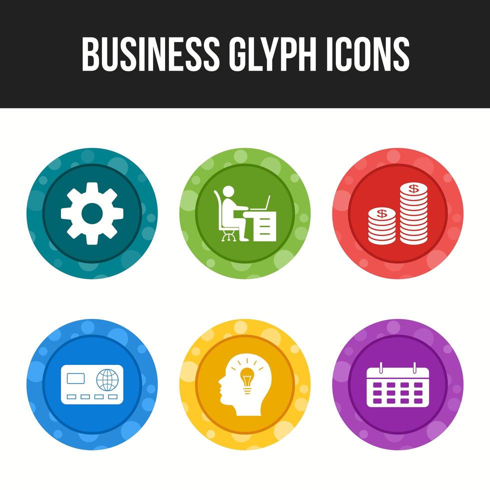 6 Unique Business glyph  vector