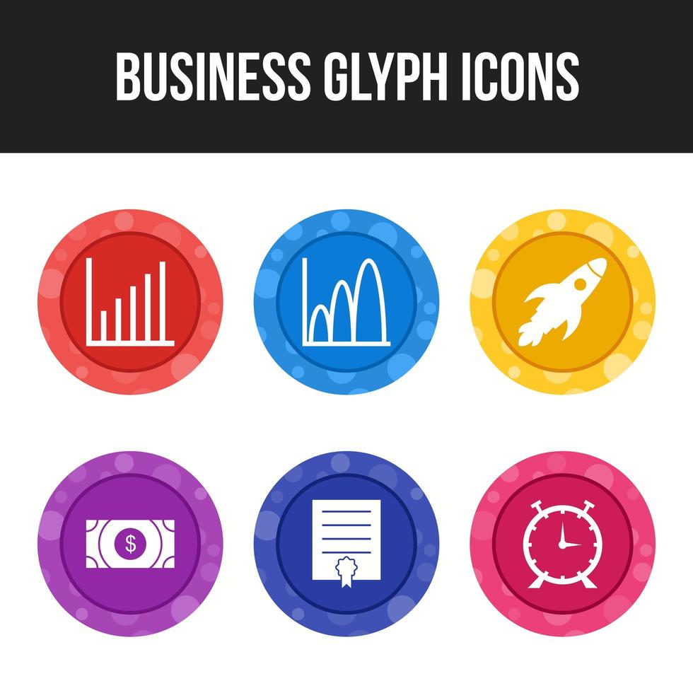 6 business icons vector