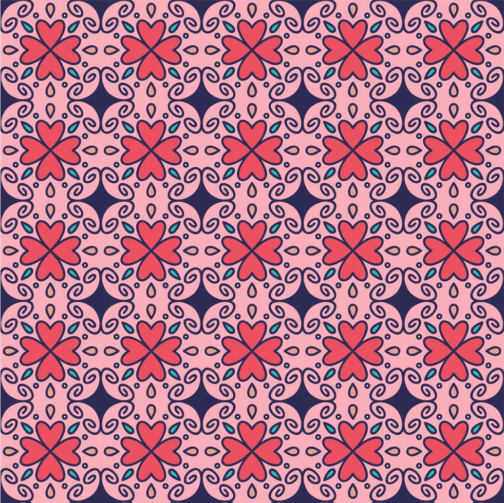 Symmetric hearts seamless pattern background vector