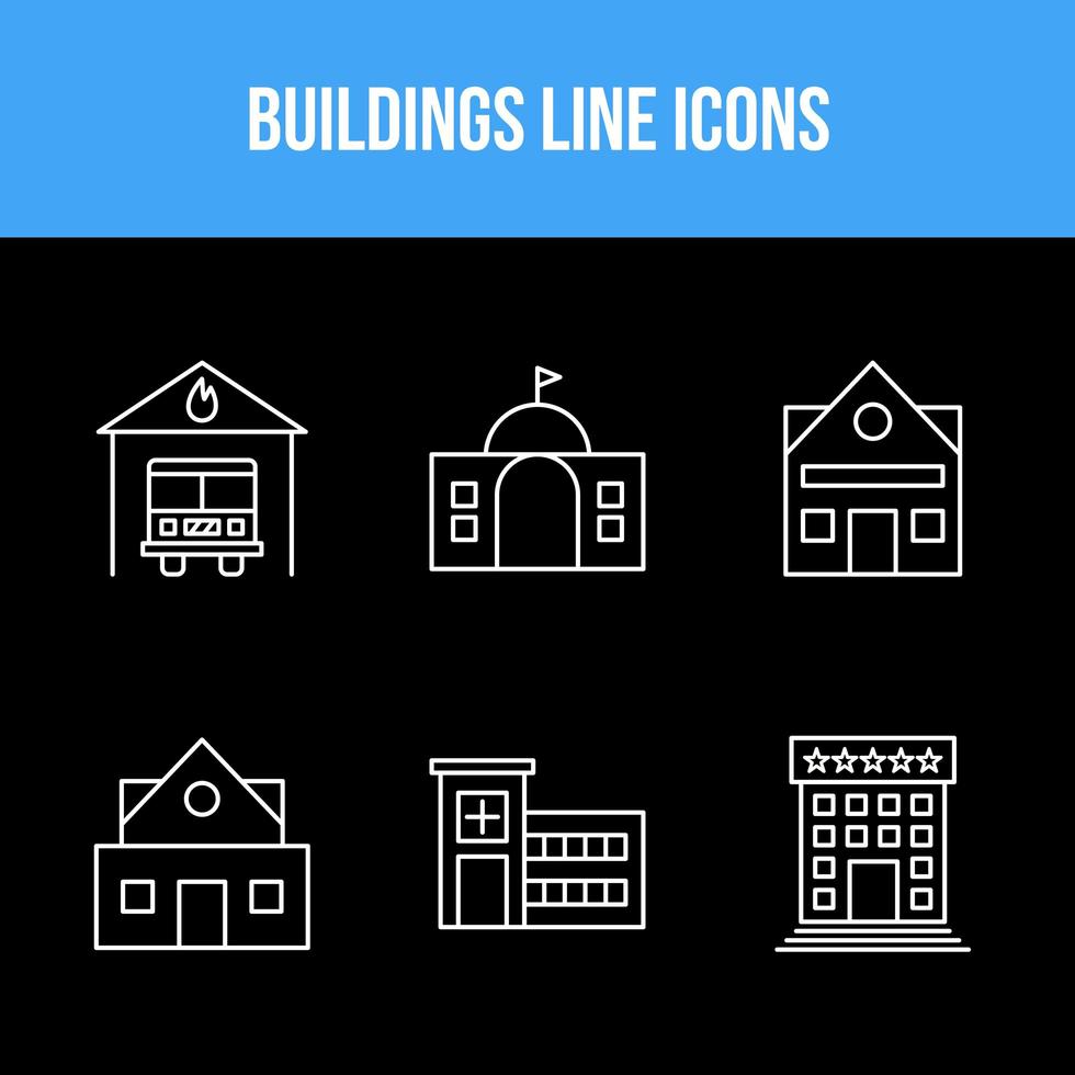 Building and landmarks icon set vector