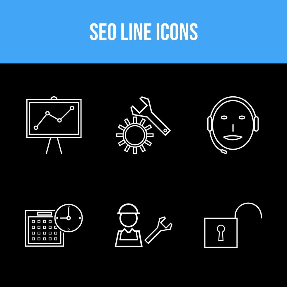 SEO icons in one set vector