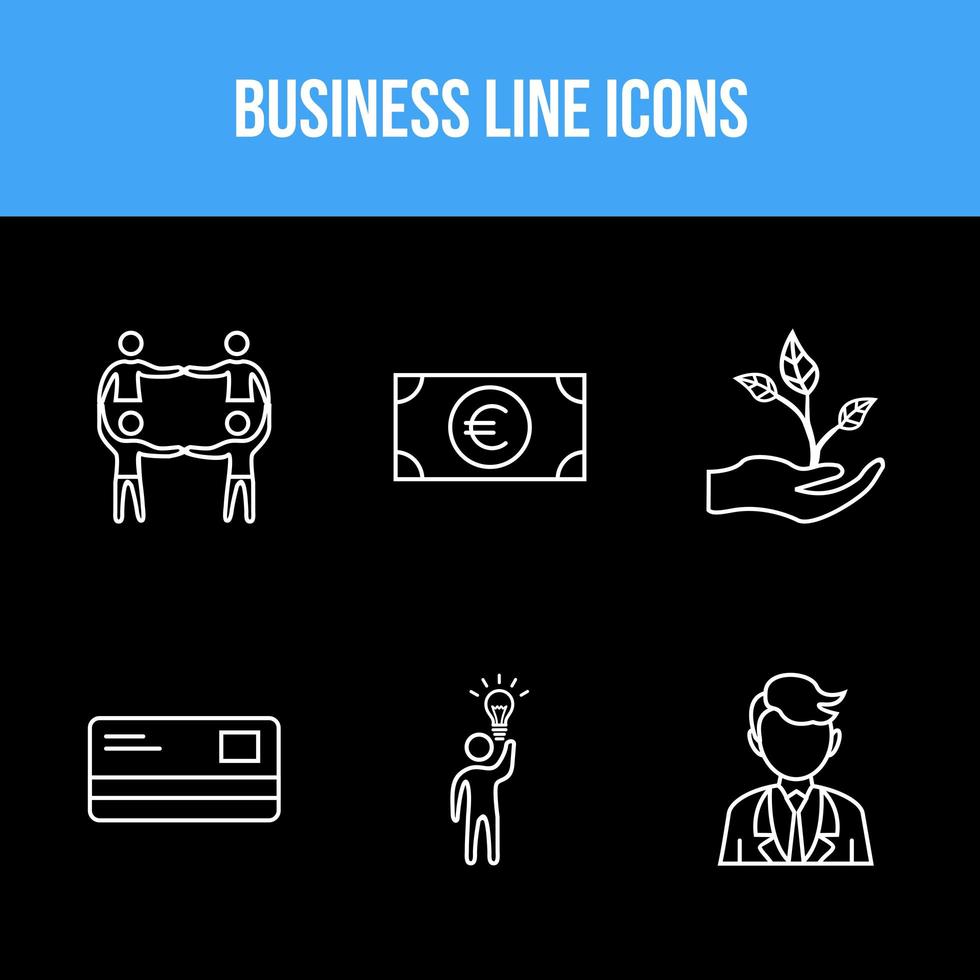 6 iconos para empresas vector