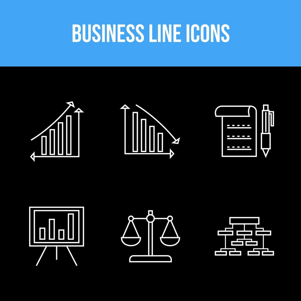 6 icons pack for business vector