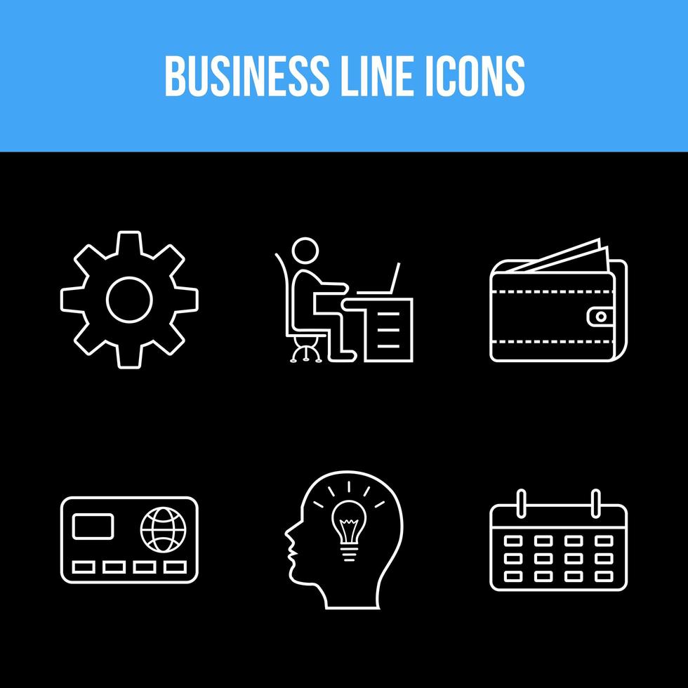 6 business line set vector