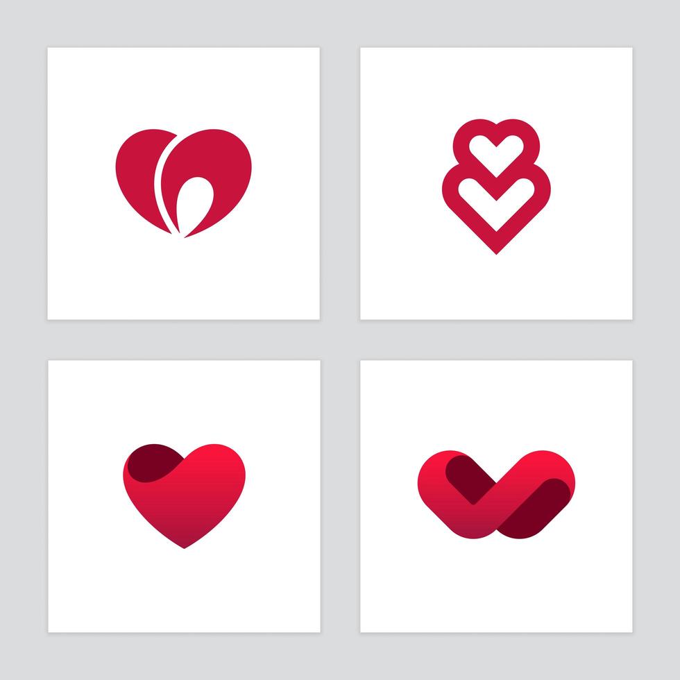 conjunto de iconos de corazón vector