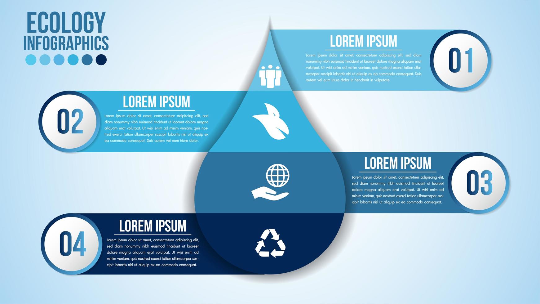 infografías ecológicas con plantilla de gota de agua vector