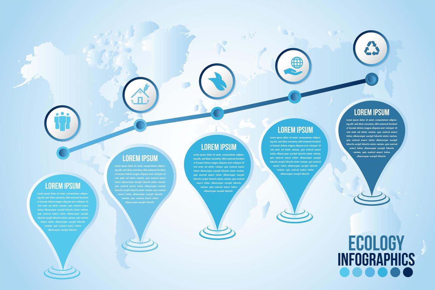 Eco infographics with water drops template vector