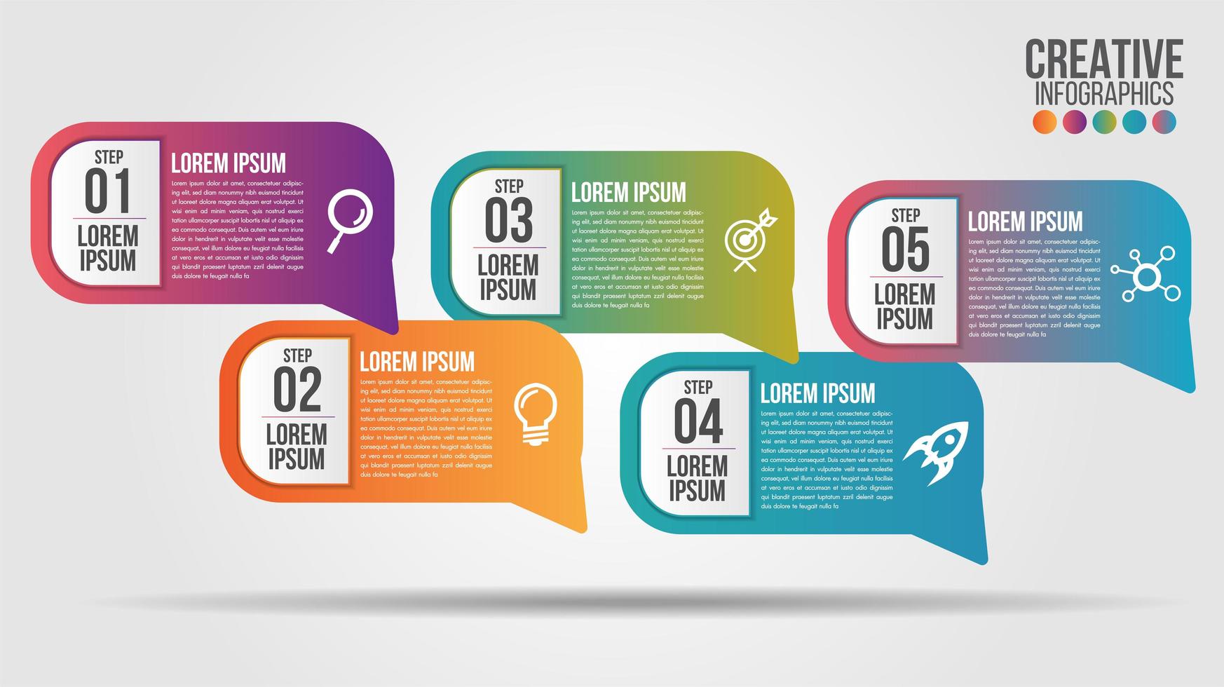 5-step business infographics vector