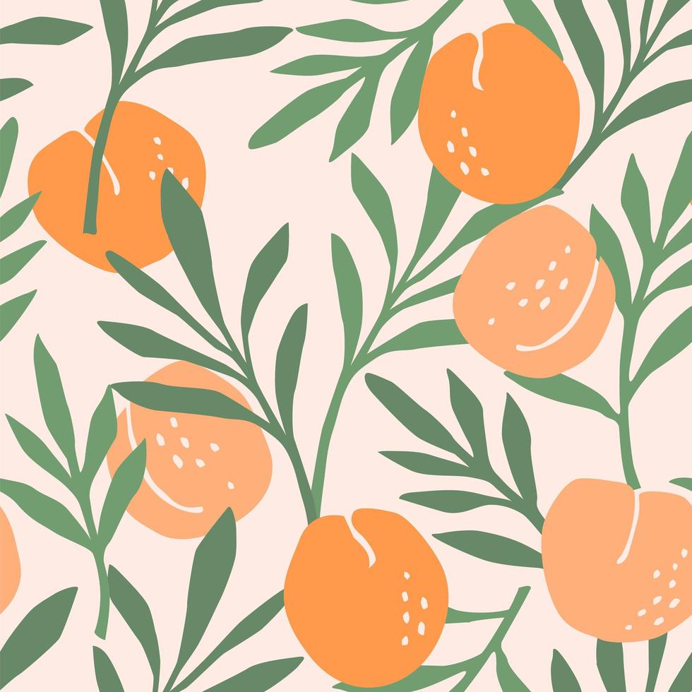 Seamless Pattern with Peaches vector