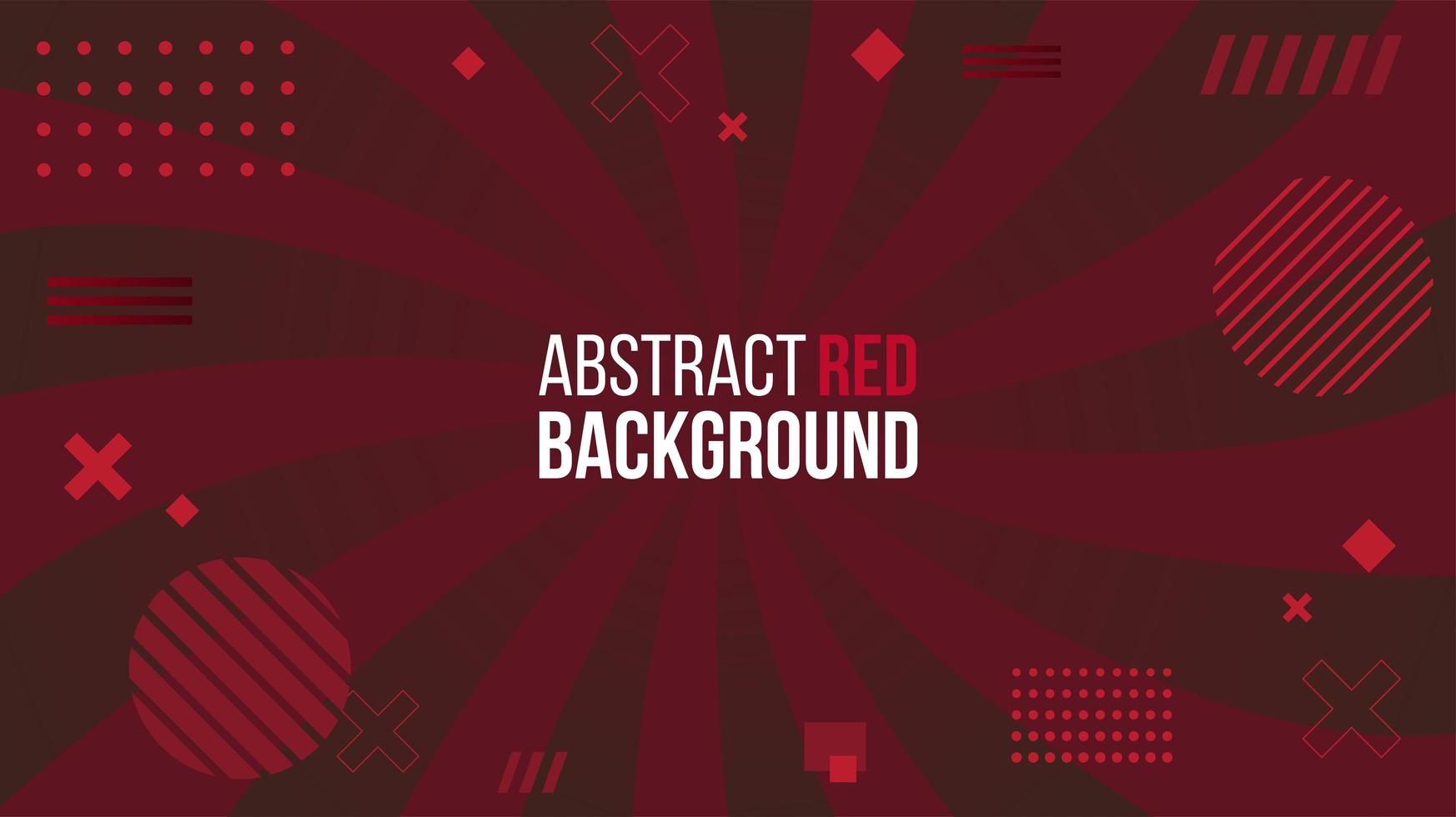 Abstract red background with geometric shapes vector