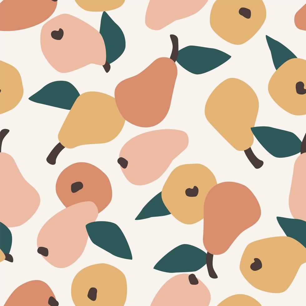 Seamless Pattern with Simple Pears vector