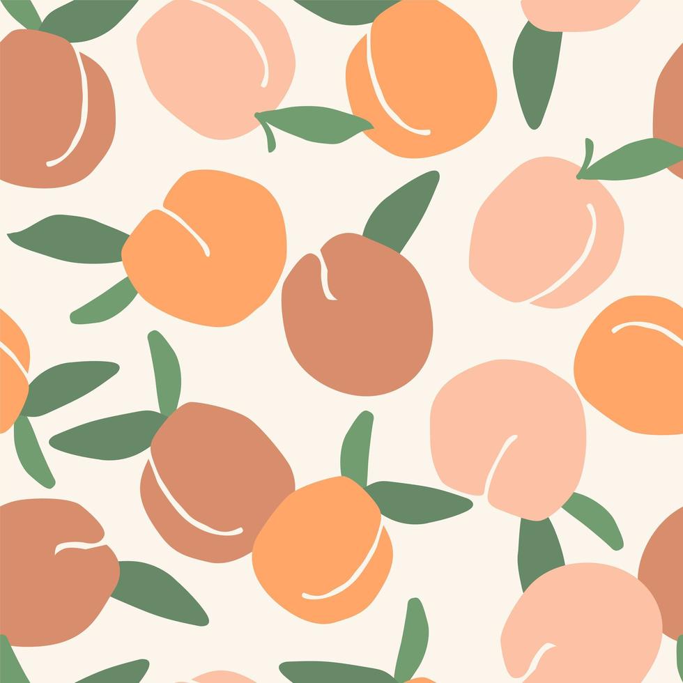 Seamless Pattern with Peaches vector