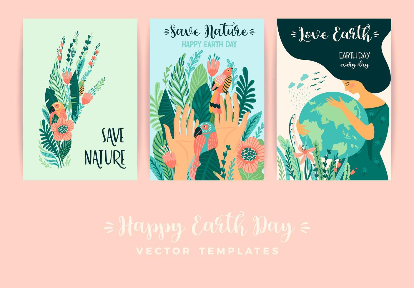 plantillas para salvar la naturaleza del día de la tierra vector