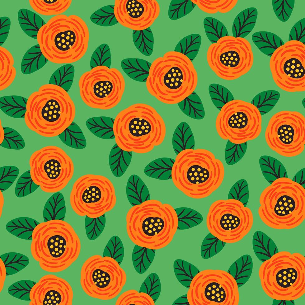 Folk Floral Seamless Pattern Modern Abstract Design vector