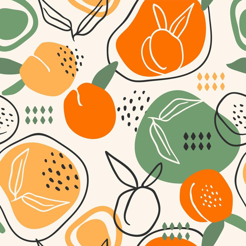 Seamless Pattern with Peaches vector