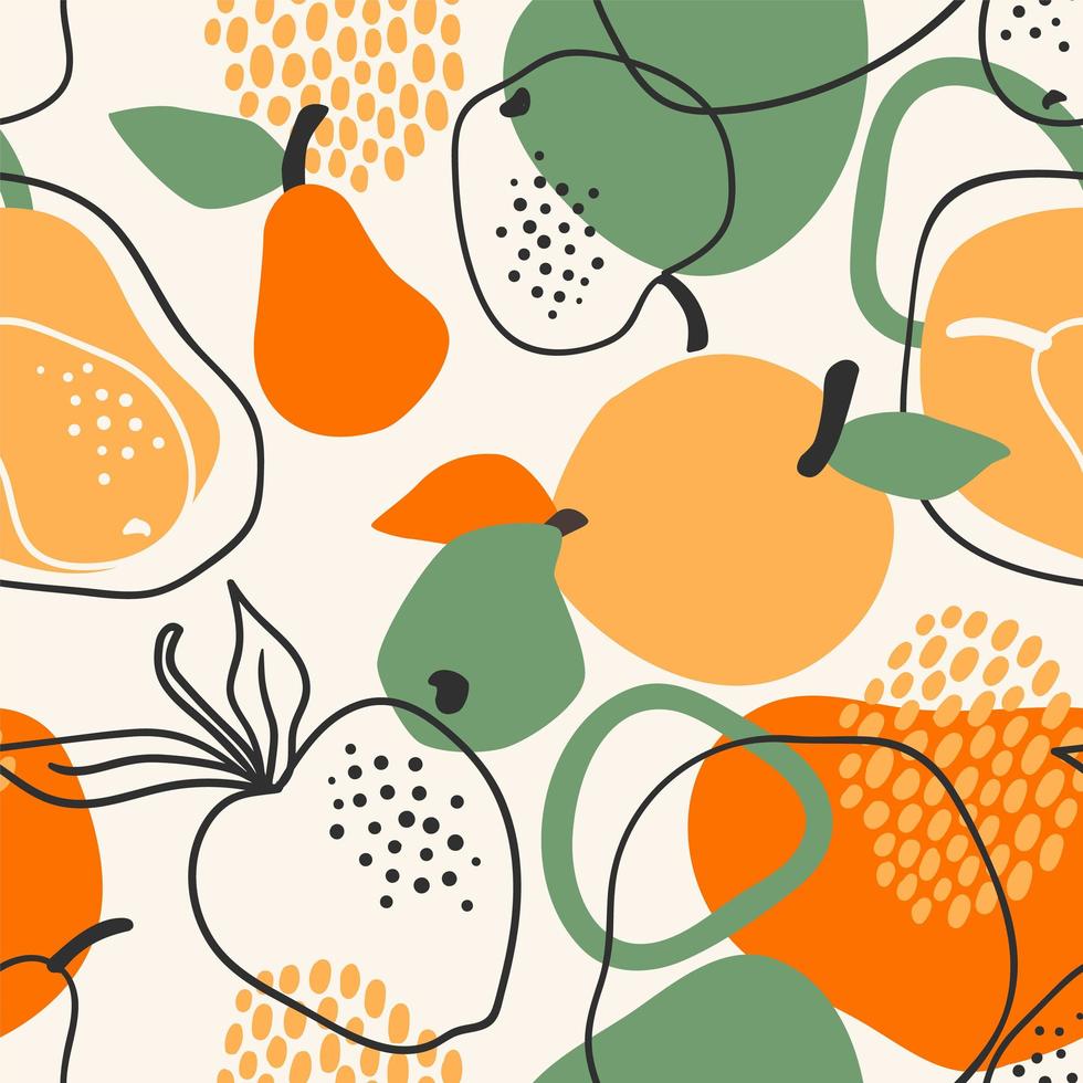 Seamless Pattern with Apples and Pears vector