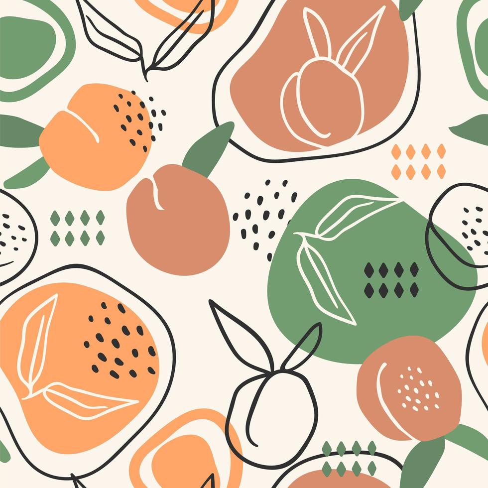 Seamless Pattern with Peaches vector