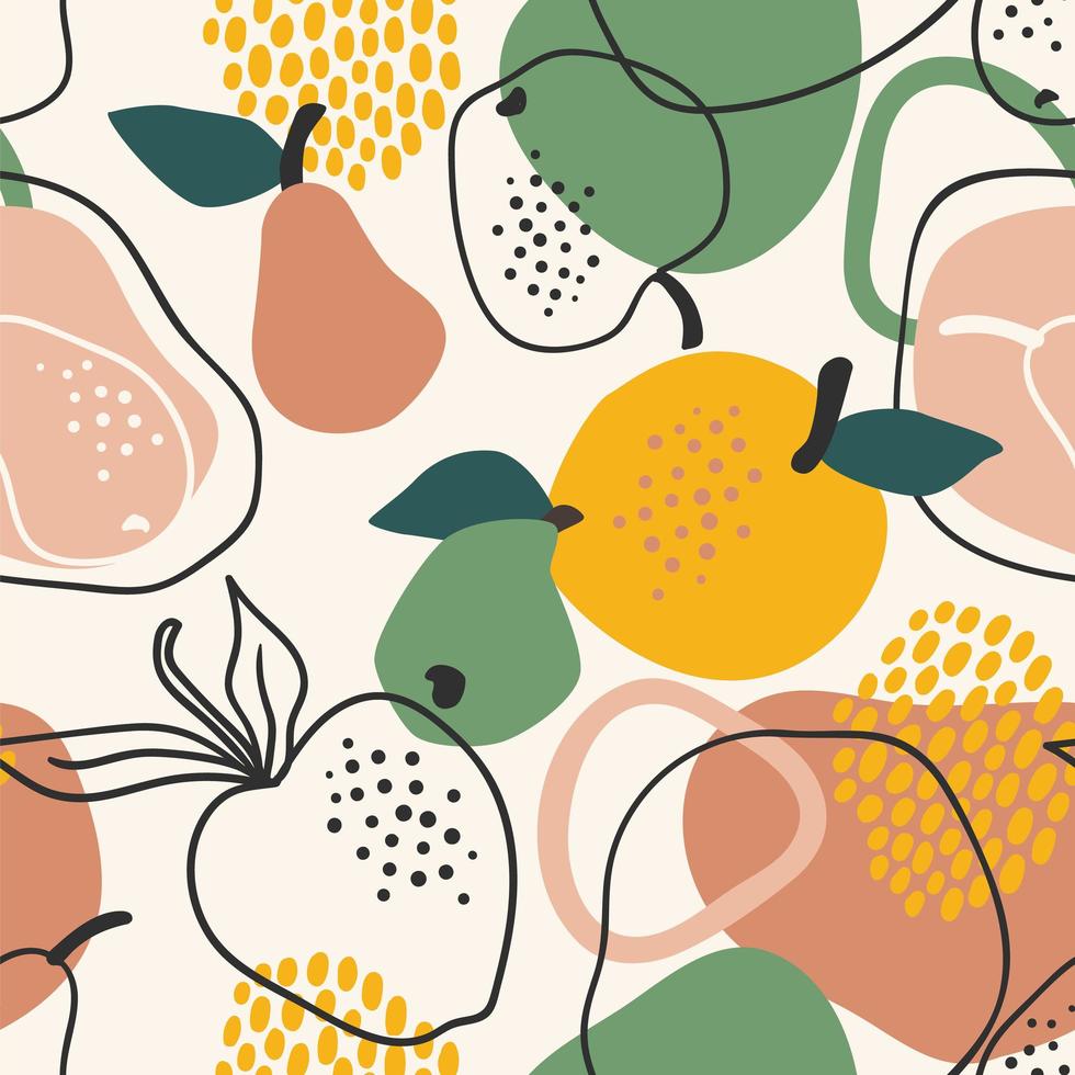 Seamless Pattern with Apples and Pears vector