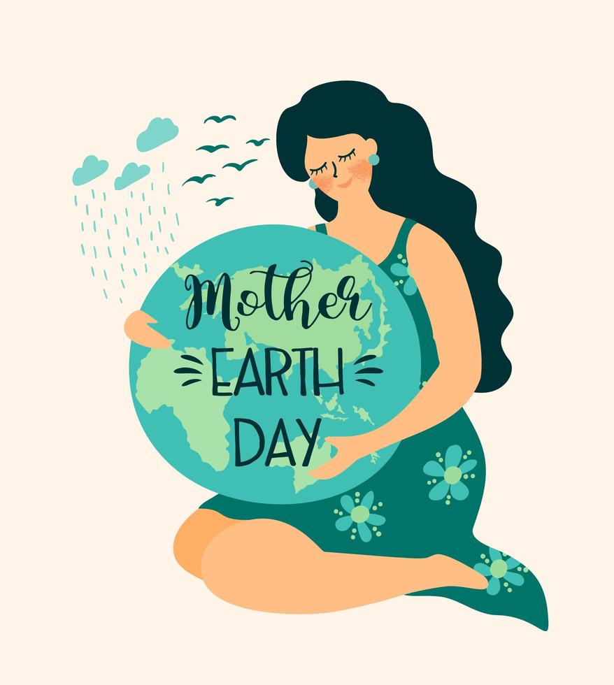 Save Nature Mother Earth Day Poster vector