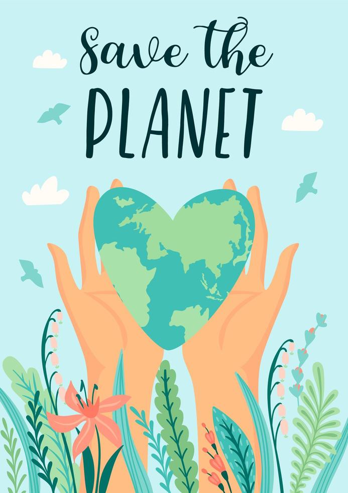 Earth Day Save Nature Poster vector