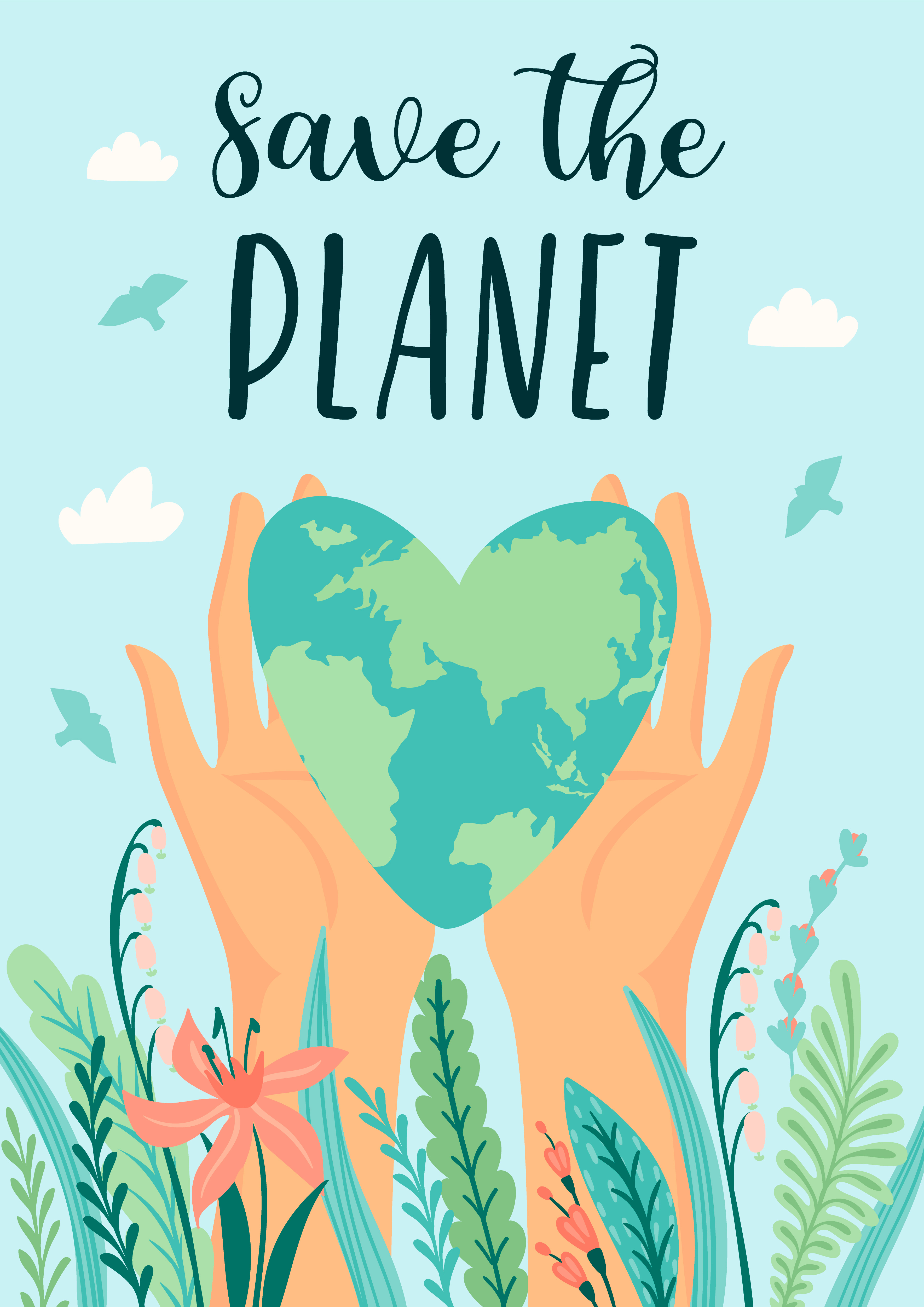 Earth Day Save Nature Poster 1361751 Vector Art at Vecteezy