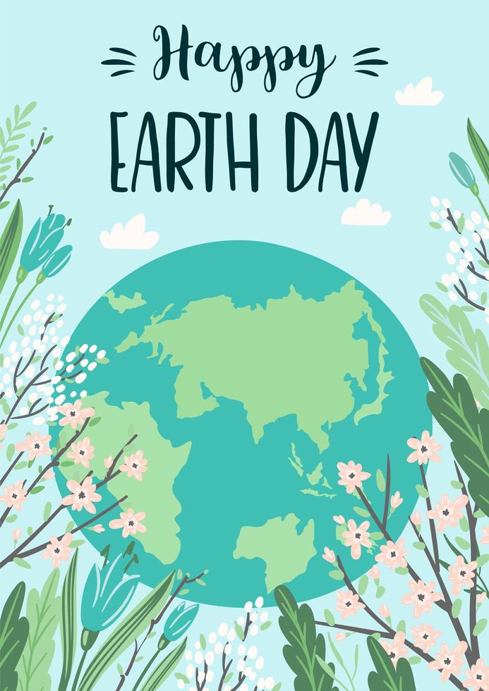 Earth Day Save Nature Poster vector