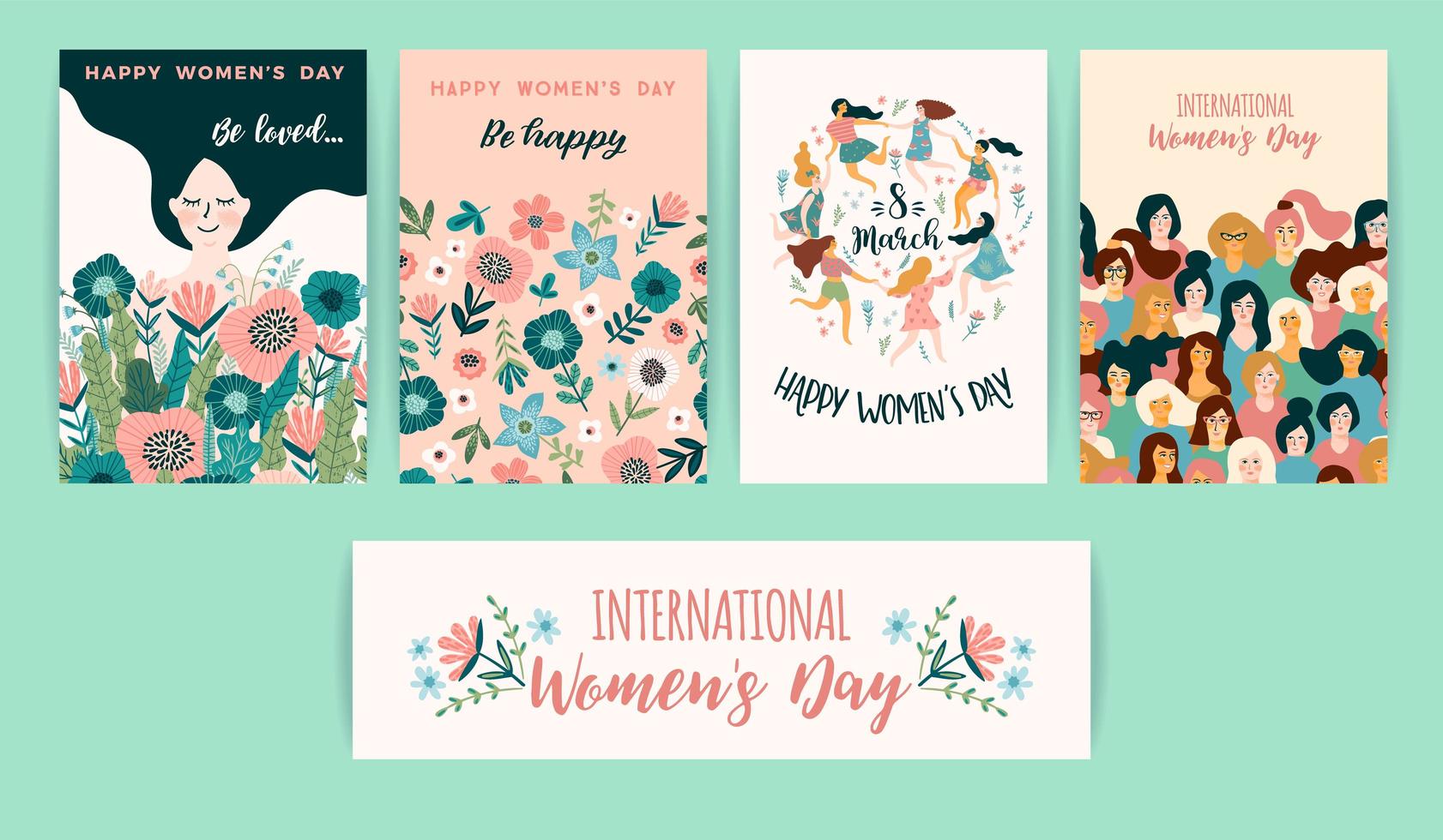 International Women's Day Cards vector