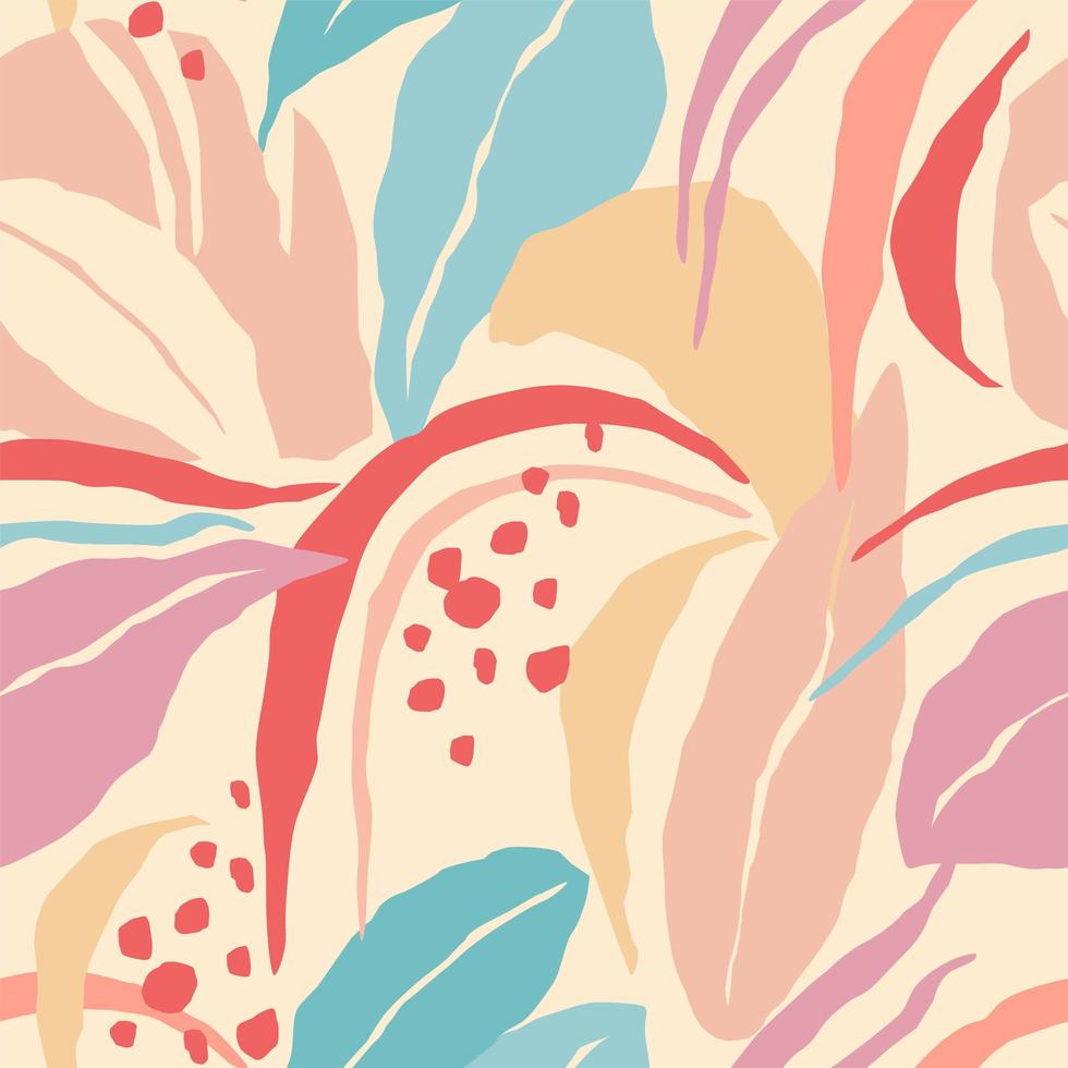 Artistic seamless pattern with abstract leaves  vector