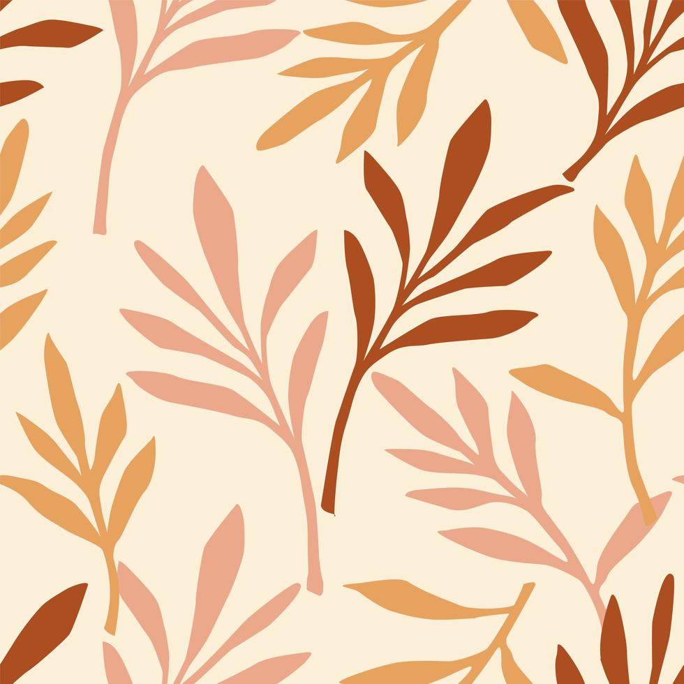 Simple foliage seamless pattern vector