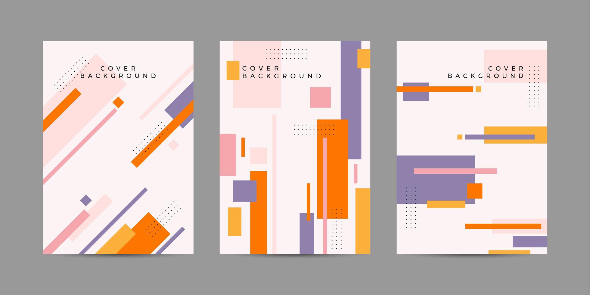 Colorful poster set with geometric shapes vector