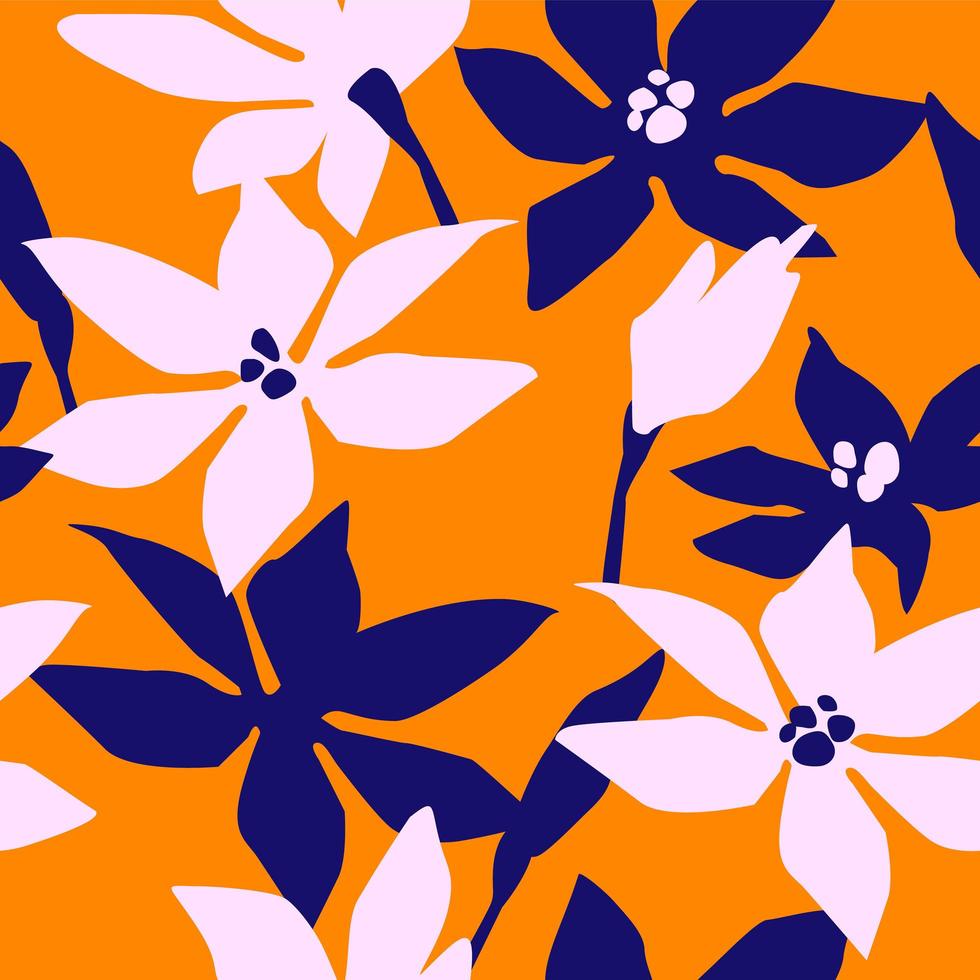 patrón artístico sin fisuras con flores abstractas vector
