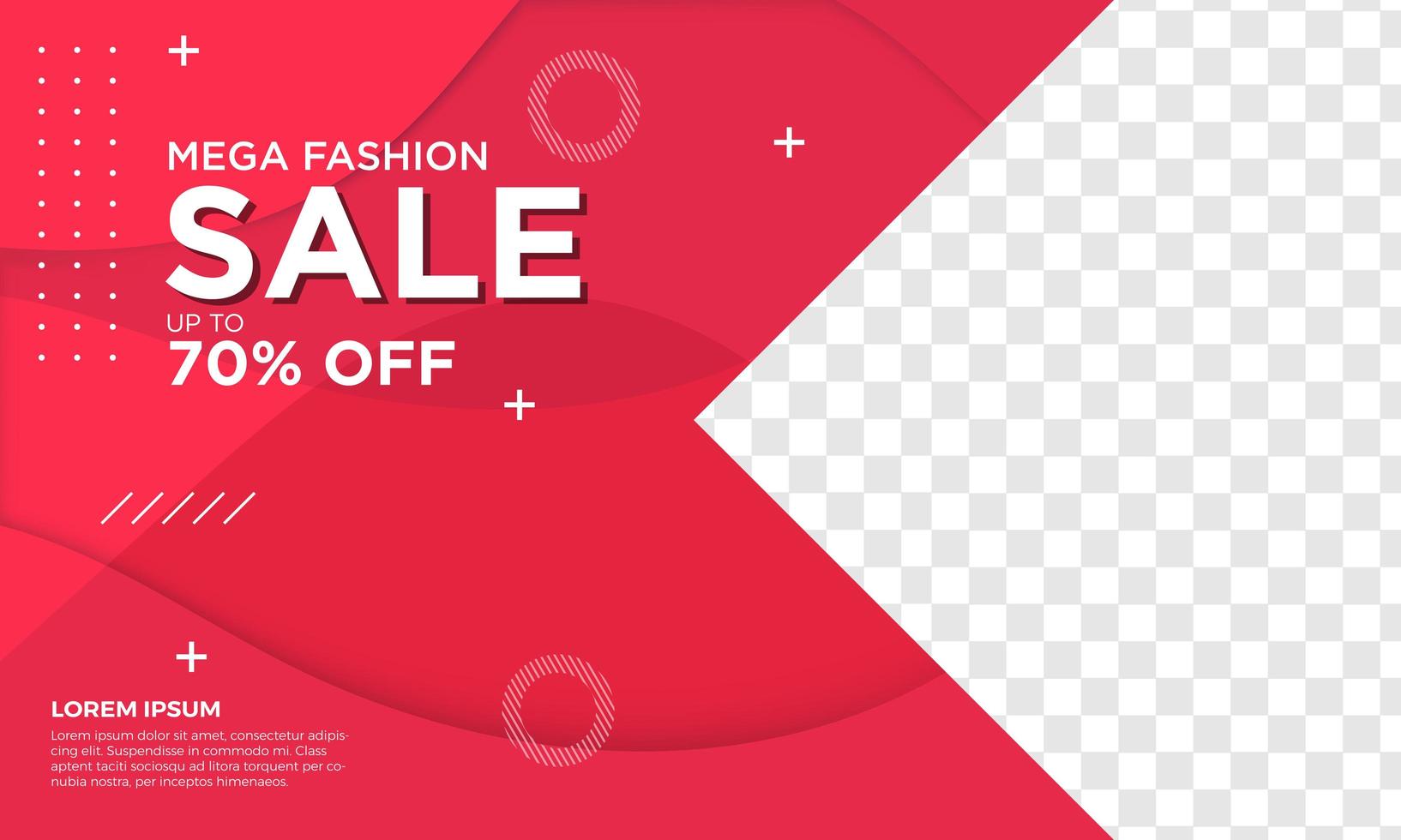 Mega fashion sale banner template vector
