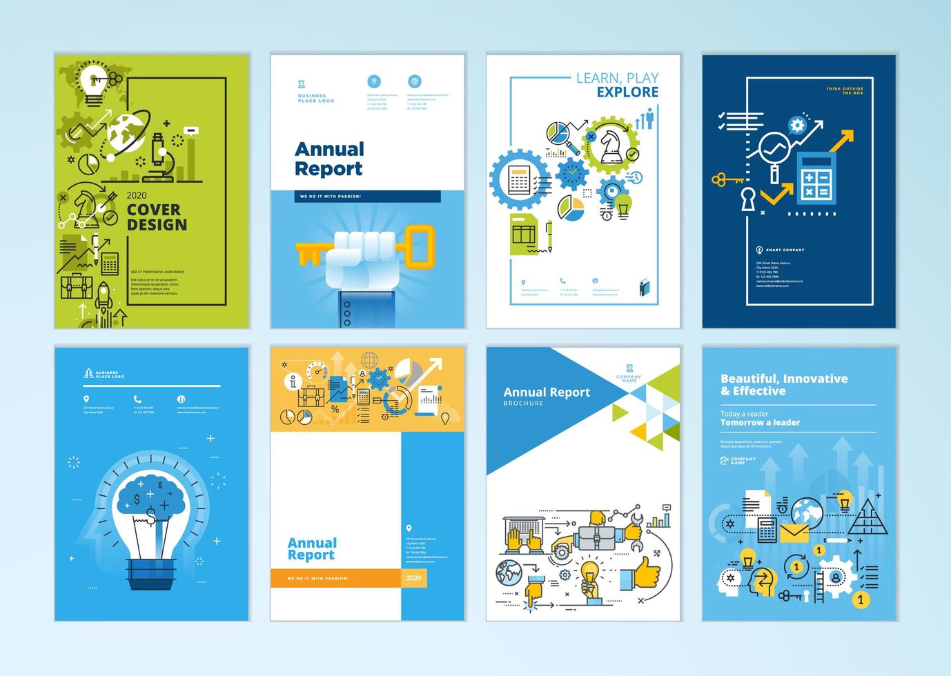 Set of brochure and report cover design templates  vector