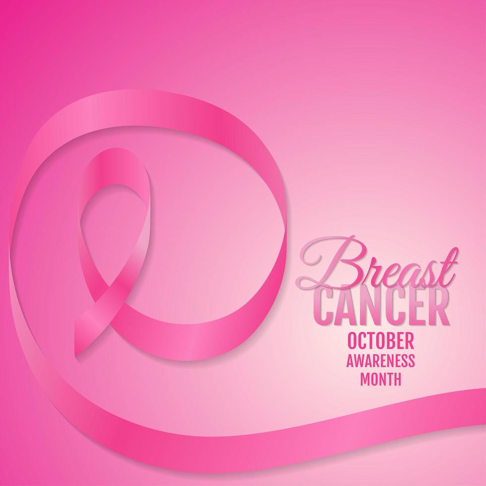 Breast cancer awareness design with ribbon  vector