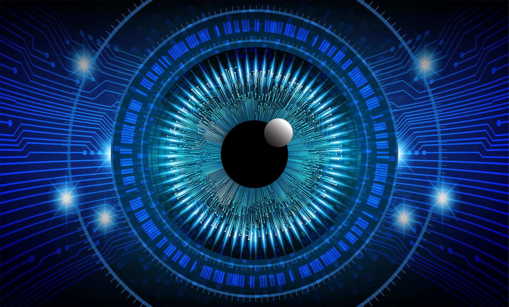 Blue Eye Cyber Circuit Future Tech Background vector